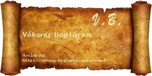 Vékony Boglárka névjegykártya